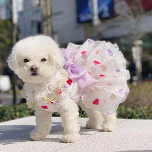 Customizable Dog Valentine&#39;s Day Dress, Red Heart Tulle Dress, Cat Dog Wedding Dress Birthday Outfit, Dog Princess Costume Pet Clothes