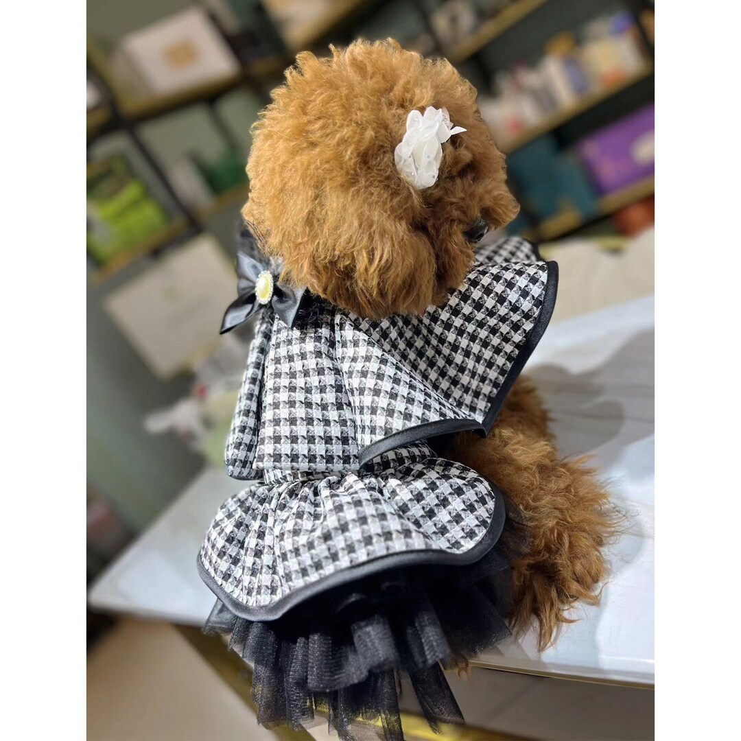 Houndstooth Tweed Dog Dress Houndstooth Tweed Coat for Dog Etsy