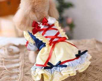 Chien Halloween Costume inspiré de Blanche-Neige, chien princesse Costume chien Cosplay robe de soirée, chat chien anniversaire tenue Pet vêtements personnalisés