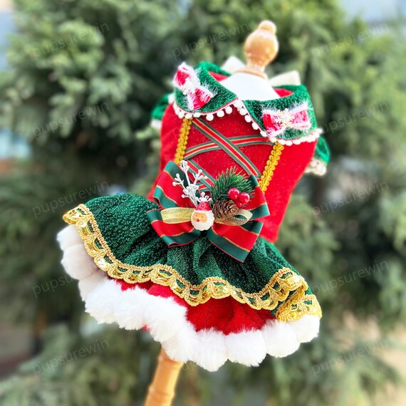 red christmas dog dress Woofmas Dog Dress