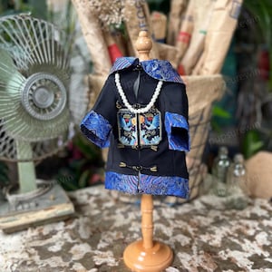 Hopping Vampire Dog Costume Halloween Dress Up, Chinese Qing Dynasty Hopping Vampire Costume for Large Dogs and Cats, Custom Pets Clothes