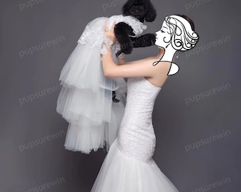 Katze Hund Hochzeitskleid Haustier lange Zug Kleid, Hund Geburtstag Outfit, Hund Prinzessin Kostüm, Hund Fotoshooting Kleid Luxus, Welpe Kätzchen Haustierkleidung