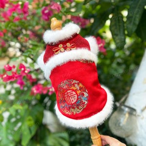 Custom New Year Dog Outfits Red Tang Suit, Spring Festival Costume for Large Dogs and Cats, Chinese Luna New Year Dog Clothes Pets Clothes
