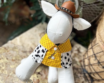 Costume d'Halloween pour animal de compagnie de cow-boy shérif occidental, chapeau de cowboy et bandana pour chiens chats, taille personnalisée