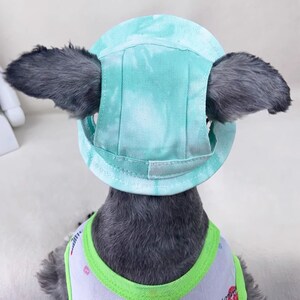 Bob pour chien d'été avec trous d'oreilles, bonnet de soleil pour chien schnauzer, chapeau à visière pour chien, casquette de protection solaire d'extérieur, chapeau de randonnée de voyage pour animaux de compagnie image 6