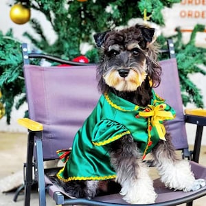 Custom Christmas Dog Costume Xmas Dog Tuxedo, Red Green Satin Jacket Coat for Large Dogs and Cats, Male Dog Santa Costume, Xmas Pets Clothes