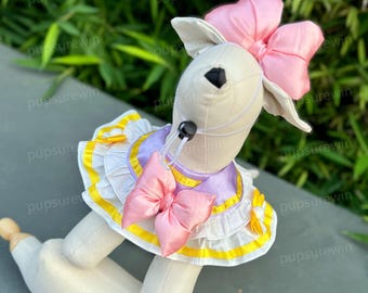 Duck Inspired Pink Bow Pet Bandana, Halloween Cosplay Accessory, Custom Cat Dog Scarf Bib