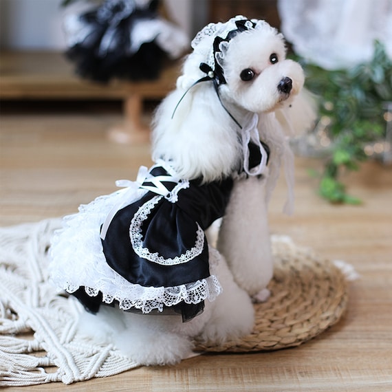 Dog Maid Outfit
 French Maid Dog Costume Halloween Cat Pet Maid Uniform