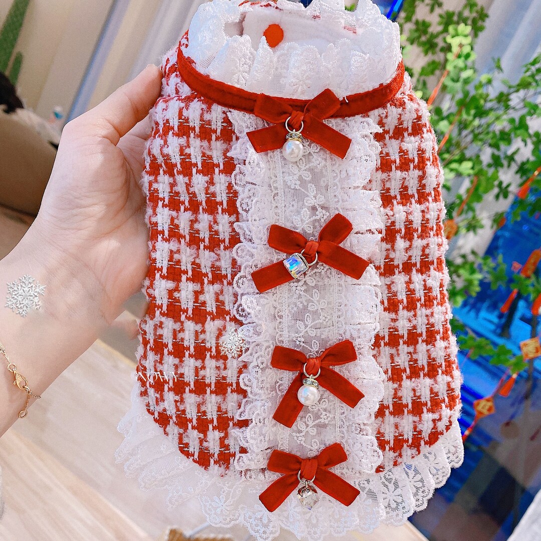 Tweed Dog Dress Coco Princess Costume Vintage Luxury Style Etsy