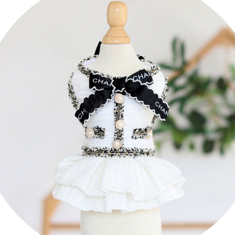 Tweed Dog Dress Coco Princess Costume Pet Gown Vintage Luxury Etsy