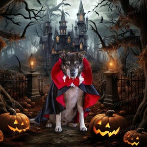 Cat Dog Vampire Costume Halloween, Dog Dracula Count Cloak, Pet Cosplay Outfit Twilight Inspired, Gothic Demon Cape Wizard Uniform Custom