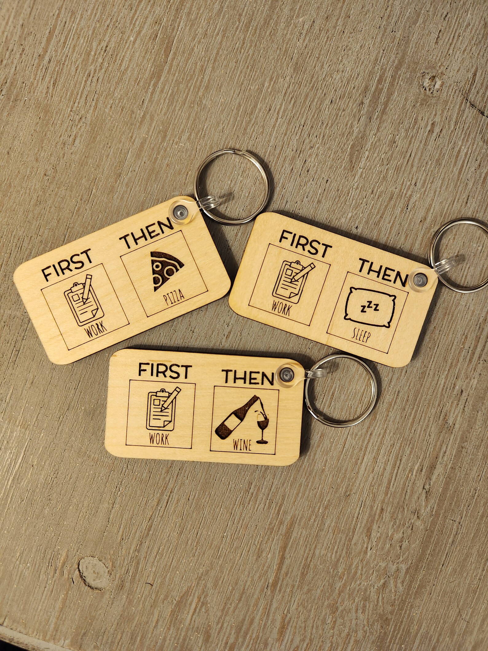 First Then Wood Keychain | Aba Keychain | Bcba Keychain | Behavior ...