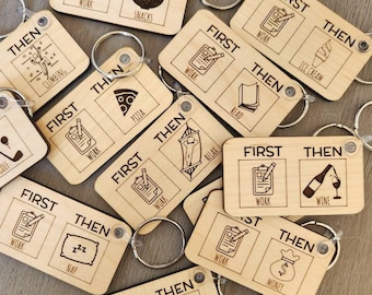 First Then wood keychain | aba keychain | bcba keychain | behavior technician keychain | special education teacher | bcba gift | bcbayay