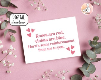 Roses are Red Reinforcement ABA San Valentino biglietto digitale da scaricare / biglietto BCBA / biglietto ABA / tecnica comportamentale / regalo di San Valentino BCBA