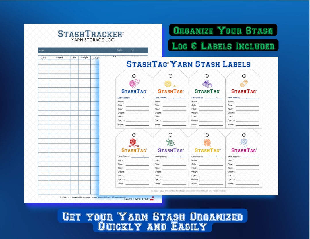 Stashtracker Kit Yarn Inventory, Yarn Stash Inventory, Instant Download