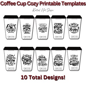 Printable Coffee Cup Cozy Card Templates 10 Different Designs Great ...