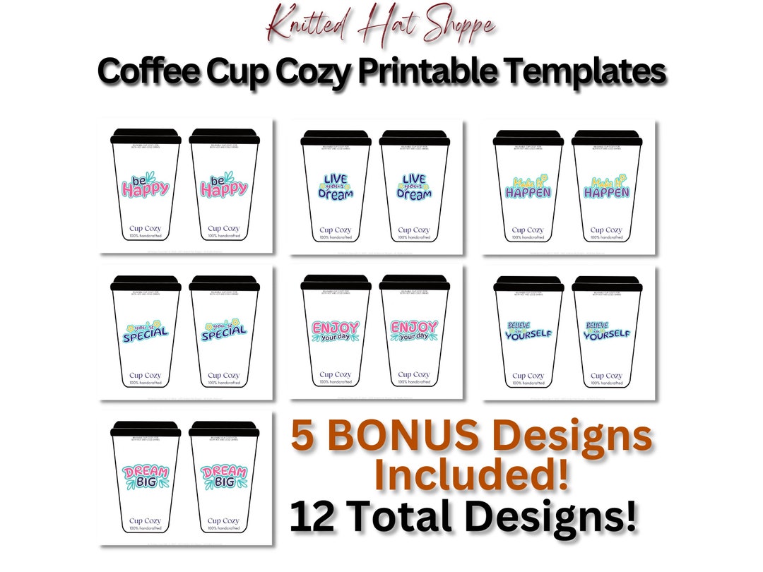Printable Cup Cozy and Cup Sleeve Cards in Full Color the Package ...