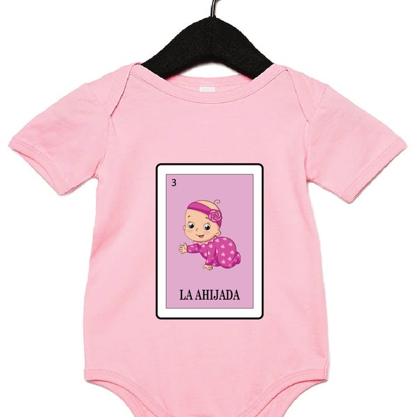 Loteria La ahijada, e; ahijado, baby onsie, loteria onsie, custom loteria card, custom baby onsie, any design, el bebe, la bebe, el chamaco,