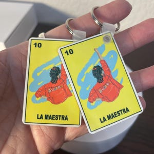 La Maestra Keychain, teacher inspired keychain, double sided keychain, for teacher