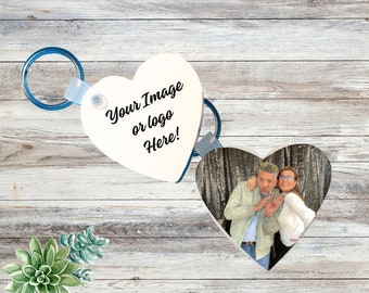 Heart Keychain 2 x 2 Custom image or logo