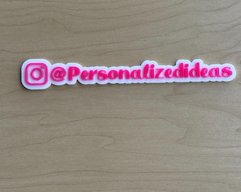 Acrylic Social Media Username Sign: 3D Business Logo, Let's Connect