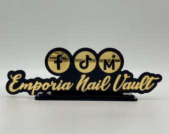 Custom Business Acrylic Sign | Social Media Branding Display