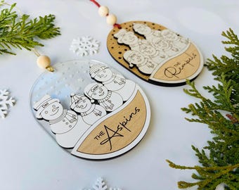 Snowman family Christmas ornament