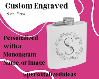 Custom Engraved Matte Teal Flask – 6 oz Stainless Steel Personalized Groomsmen Gift