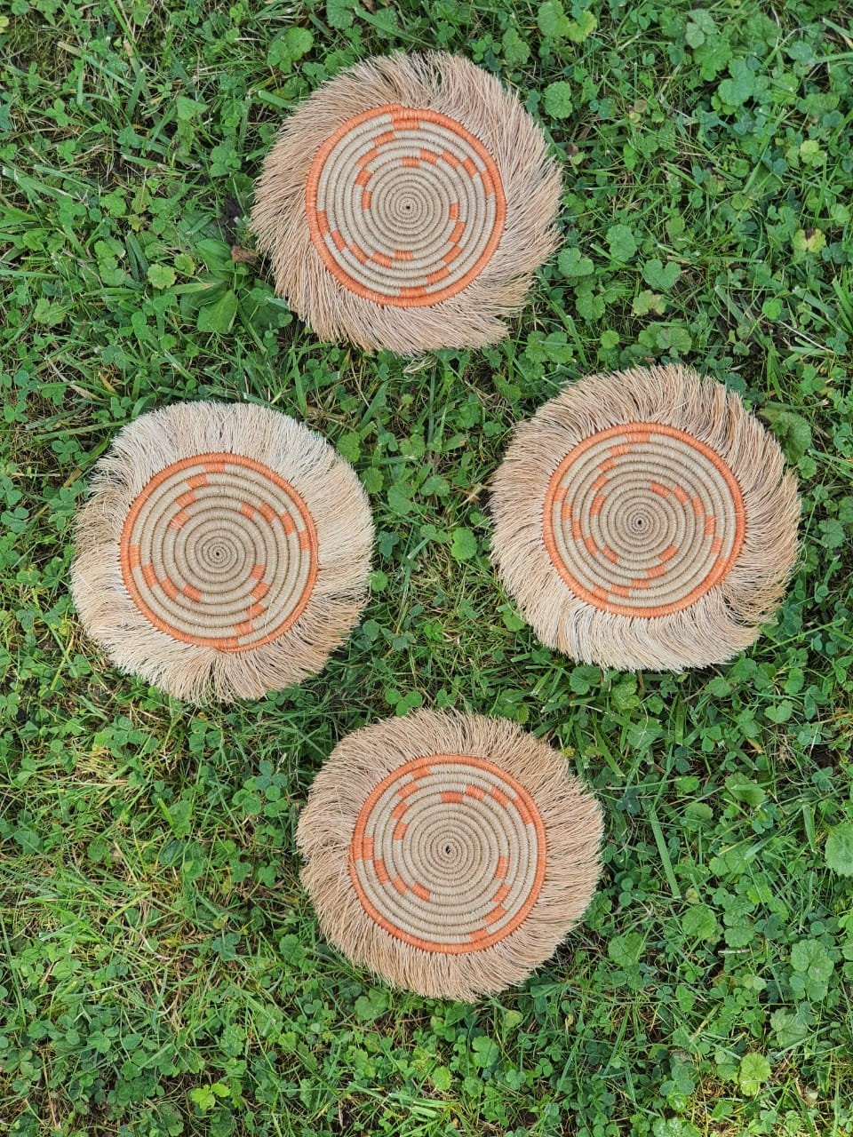 African Coasters/ Rwandan Coaster/ Set of 4/coasters/ Handwoven ...