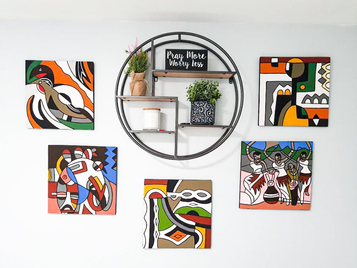 Black & White Imigongo Rwanda Painting/ African Handcraft Wall Decor ...
