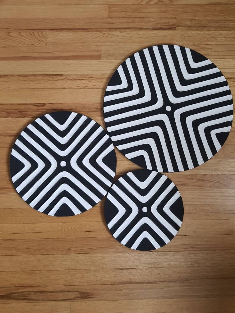 Black & White Imigongo Rwanda Painting/ African Handcraft Wall Decor ...