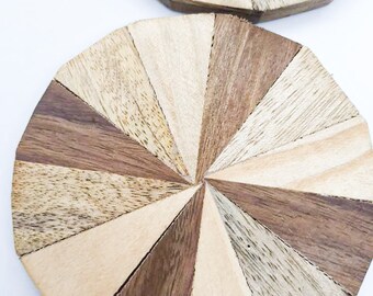 Out Of The Blue Sottobicchieri In Legno Color Naturale A Forma Di Pallet 4 Pezzi Circa 10 X 4cm 4 X  18969420