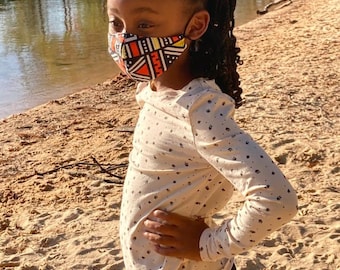 Set Of 2 African Print Face mask/African print kids size Face Mask/ Handmade/ Face Mask/ Reversible Ankara Face Mask/ Muzzle Style Face mask