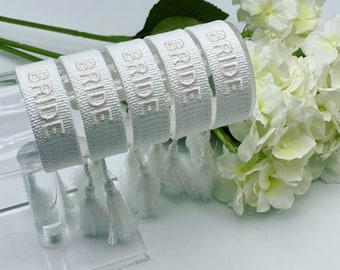 Bride woven embroidered tassel bracelet