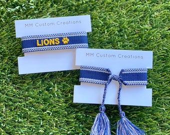 LIONS (Covington High School) team tassel bracelet