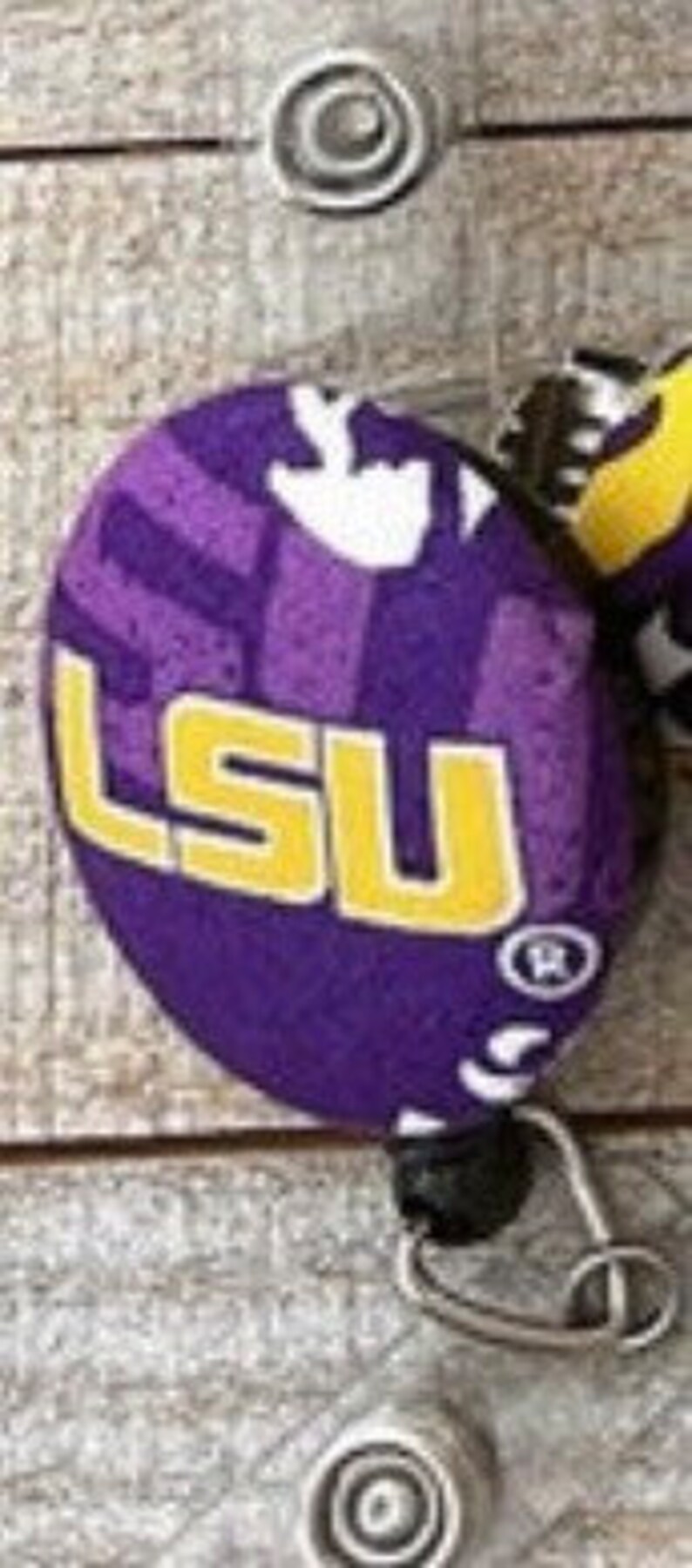 Handmade LSU Tigers Retractable Badge Reel: College Football Gift - Etsy