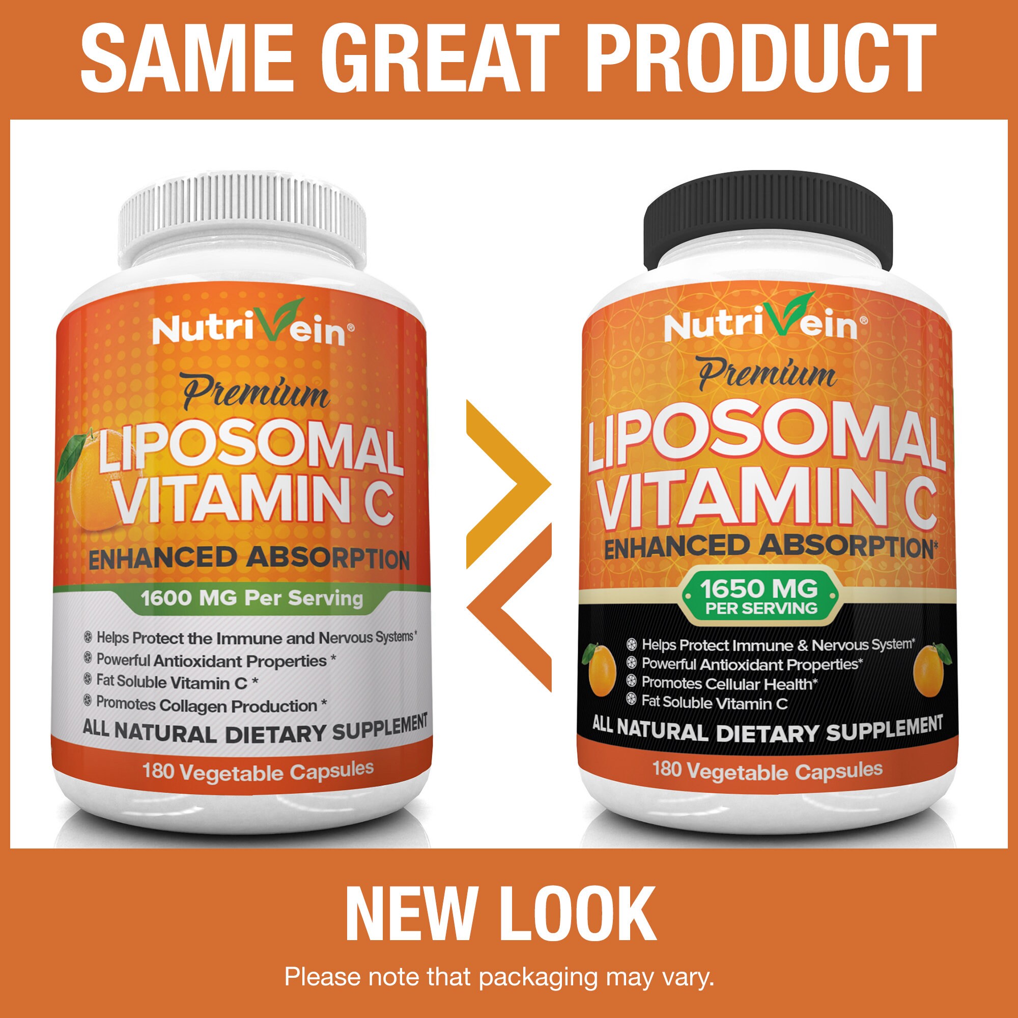 Nutrivein Liposomal Vitamin C 1650mg 180 Capsules High Etsy