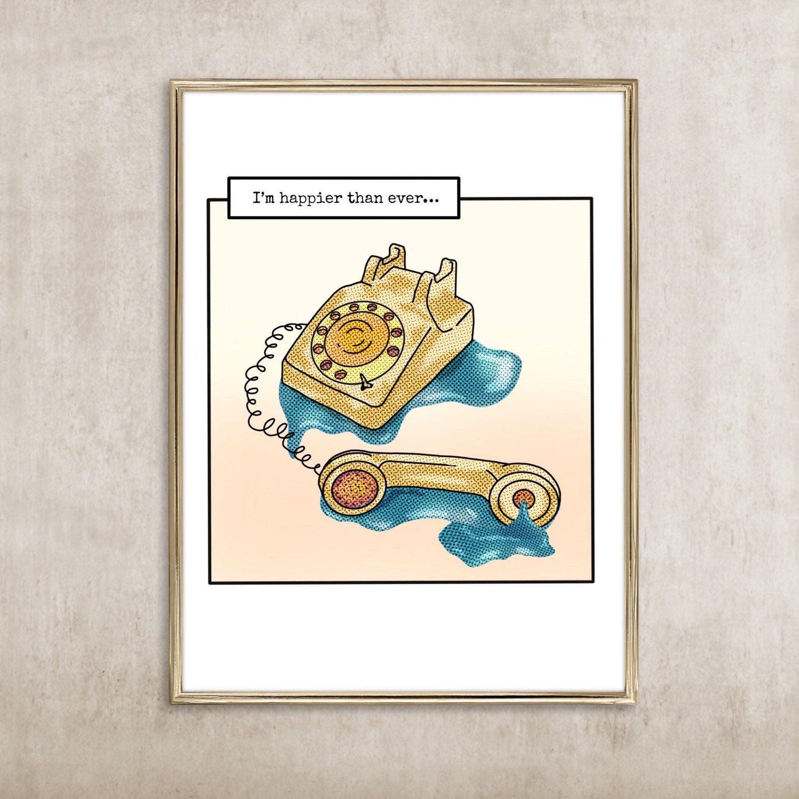 Happier than ever lyric print Etsy