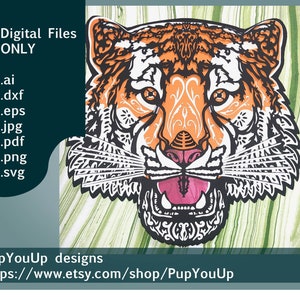 3D Mandala SVG Tiger-7 layered file Cricut Cardstock or Glowforge Project