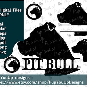 Pit Bull Silhouette split name Christmas ornament File .svg .png .pdf .jpg .dxf .eps for Cricut Silhouette Glowforge