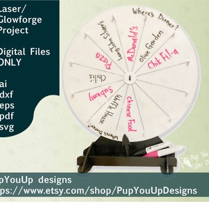 Spinning Prize or Decision Wheel - DIGITAL FILE Made for Glowforge laser svg No hardware needed