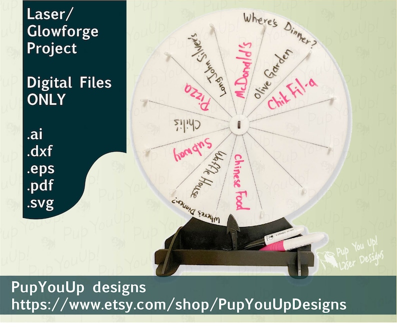 Spinning Prize or Decision Wheel DIGITAL FILE Made for Etsy