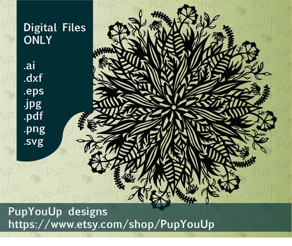 Download Split Name Floral Mandala Svg Cut File For Cricut Glowforge Etsy