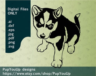 Husky Puppy-File for Cricut, Silhouette, etc. svg, png, pdf, jpg, dxf, eps cheap