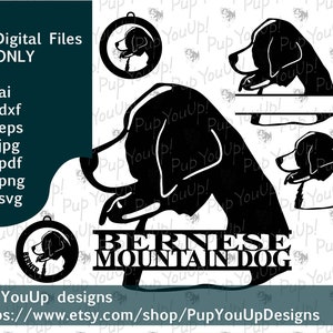 Berner Sennenhund Silhouette Name Weihnachtsschmuck .svg .png .pdf .jpg .dxf .eps für Cricut Silhouette Glowforge