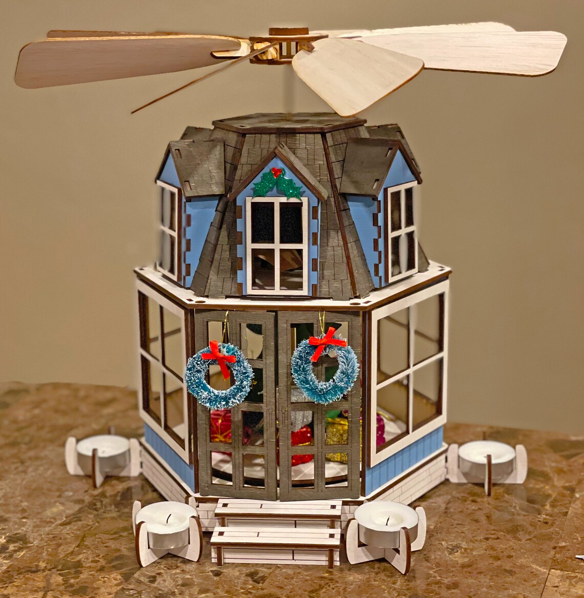Christmas Carousel Pyramid Candle Spinner Designed for Glowforge Laser ...