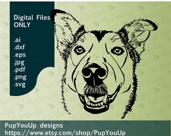 Happy Husky Mix-File for Cricut, Silhouette, etc. svg, png, pdf, jpg, dxf, eps
