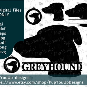 Silhouette Greyhound nome diviso ornamento natalizio File .svg .png .pdf .jpg .dxf .eps per Cricut Silhouette Glowforge