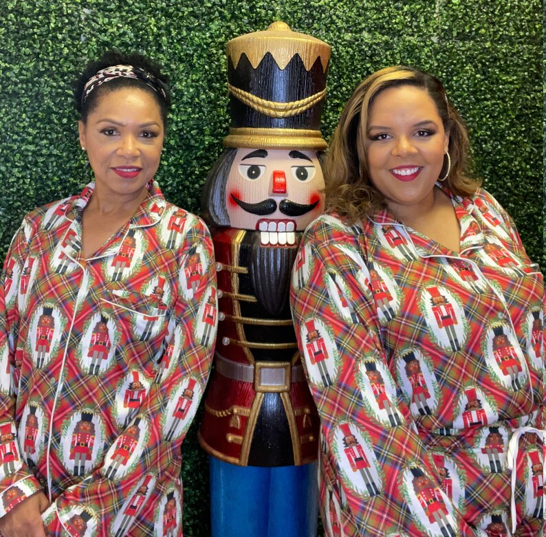 Two Piece Long Sleeve Black Nutcracker Pajama Set Etsy