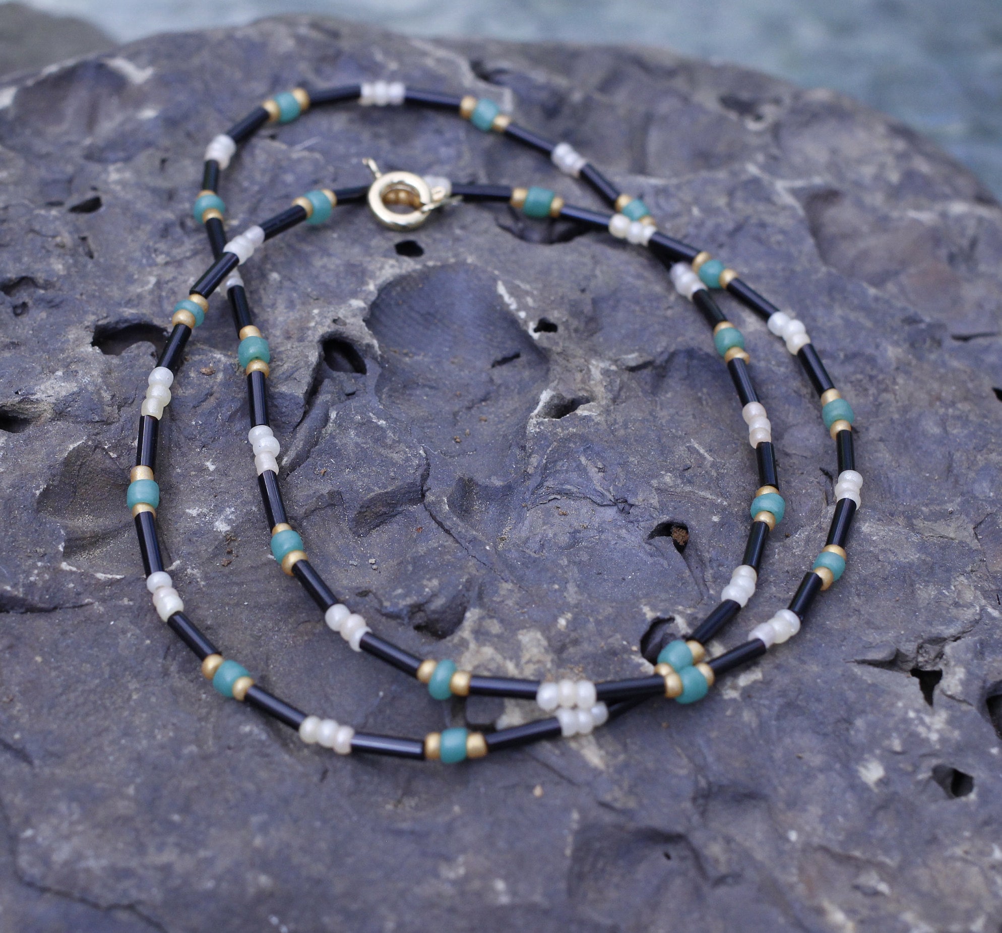 Seed Bead Necklace Etsy